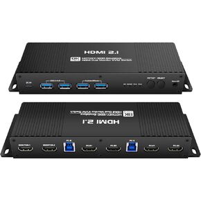8K HDMI 2.1 كابل 6.6 قدم 4K 144Hz 48G KVM التبديل Dual HDMI 2.1 CABLE 4K 144Hz HDMI 2.1 KVM SWITCH CABLE 4K 144HZ KVM SWITCE 2 SALTORS 2 Computers HDMI (2 * 2) in Kuwait