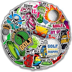 Golf Stickers 50 Pieces Vinyl Waterproof Decal for Laptop Water Bottle Phone Car Window Bike Motorcycle Stakeboard Scrapbook Golfing Sticker Gifts in Kuwait