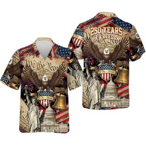 USA 250th Anniversary Hawaiian Shirt, USA Flag Shirt for Men Woman, Patriotic Eagle Hawaiian Shirts, We The People, 250 Years of Freedom Shirts in Saudi Arabia