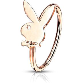 Bendable Hoop with Playboy Bunny Top - Cartilage & Nose 20ga Sold Each in Kuwait