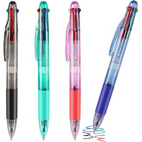 4 قطع من القلم الأساسي متعدد الألوان في قلم حبر جاف واحد قابل للسحب بأربعة ألوان 0.7 مم، أقلام مكوكية ناعمة للبالغين والطلاب والممرضات والمعلمين وحفلات الهدايا وحقائب الهدايا وجوائز الكرنفال (4) in Kuwait