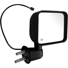 Tow Mirrors Compatible with Jeep Wrangler 2007-2017 with Electric Adjustable Glass, Power Heated Black Right Passenger Side in Kuwait