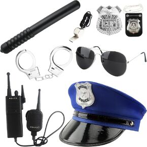 8 قطع من إكسسوارات زي الشرطة، قبعة ضابط الشرطة، مجموعة زي شرطي لحفلات الهالوين وحفلات يوم العمل in Kuwait