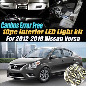 10Pc Canbus Error Free Super White 6000K Car Interior LED Light Kit Compatible for 2012-2018 Nissan Versa Equipped w/Advanced Computer system in Kuwait