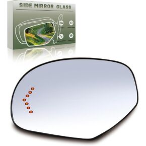 Driver Left Side Mirror Glass - Compatible with GMC, Chevy, Cadillac - 2007-2014 Yukon, 2007-2013 Silverado 1500/Tahoe/Escalade, with Heated/Turn Signal, without Auto Dimming, Replace#15874992 in Kuwait