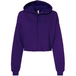 Bella Canvas Ladies' Cropped Fleece Hoodie, TEAM PURPLE, L in Kuwait