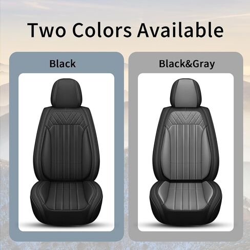 Car Seat Covers Fit for Dodge Grand Caravan 2008-2020: Front Set Waterproof Leather Vehicle Seat Cushion Luxury Automotive Protector Easy to Install(2 Seats, Black) in Kuwait