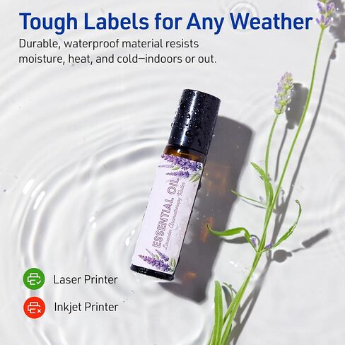 Avery Outdoor Waterproof Rectangle Labels with Sure Feed Technology, 0.75" x 2.25", White Film, Print-to-The-Edge, Compatible with Laser Printers, 300 Labels Total in Saudi Arabia