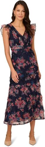 Adrianna Papell Printed Tulle Ankle Dress in Saudi Arabia
