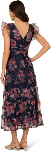 Adrianna Papell Printed Tulle Ankle Dress in Saudi Arabia