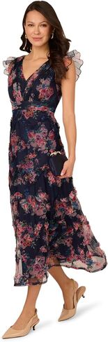 Adrianna Papell Printed Tulle Ankle Dress in Saudi Arabia