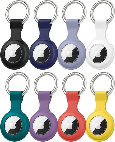 4 Pack Airtag Case Holder for Apple Air Tag, Airtag Case with Anti-Lost Keychain, Silicone Protective Cover for Kids' Backpacks, Dog Collars, Luggage, Multi-Color Protective AirTag Accessories in Kuwait