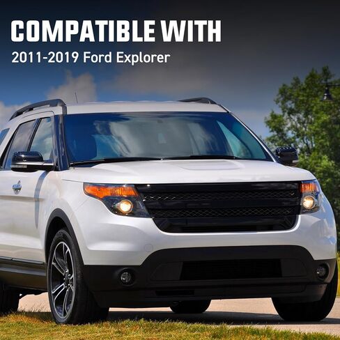 مرآة طاقة جانبية للراكب الأيمن مناسبة لسيارة Ford Explorer 2011-2019 مرآة عرض الباب مع زجاج النقطة العمياء، استبدال مباشر أسود مزخرف (3 دبابيس) in Saudi Arabia