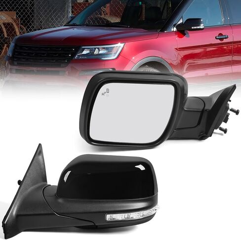 Right Passenger Side Power Mirror Fit for Ford Explorer 2011-2019 Door View Mirror with Blind Spot Glass, Black Textured Direct Replacement (3 Pins) in Saudi Arabia