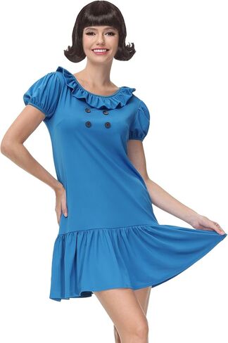 Maisolly Halloween Women's Costume Adult Puff Sleeve Mini Cospaly Party Dress in Saudi Arabia