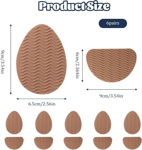 12pcs Non-Slip Shoe Pads, Anti Slip Shoe Grips, Self-Adhesive Anti-Skid Rubber Sole Protectors with Noise Reduction for High Heels, Leather Shoes, Boots, Sandals, Brown in Saudi Arabia