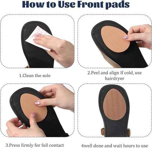 12pcs Non-Slip Shoe Pads, Anti Slip Shoe Grips, Self-Adhesive Anti-Skid Rubber Sole Protectors with Noise Reduction for High Heels, Leather Shoes, Boots, Sandals, Brown in Saudi Arabia