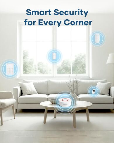 نظام إنذار المنزل اللاسلكي من 7 قطع ، نظام إنذار WiFi للأطفال سلامة الأطفال ، أمان المنزل ، الشقة ، إنذار نافذة الباب مع تنبيه تطبيق الهاتف (صفارة الإنذار 130DB ، أجهزة استشعار عن بعد ، عن بُعد) in Kuwait