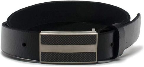 Nickel Free Titanium-Carbon Fiber Black Belt - USA Made Solid Full Grain Leather with Certified Nickel Free Titanium Buckle in Saudi Arabia