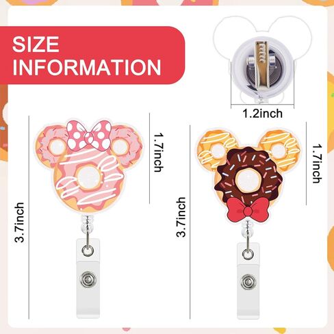 عبوتان من بكرات حامل الشارات القابلة للسحب، مشابك شارة الفأر اللطيفة على شكل كعكة لطلاب المدارس، وممرضات الأطفال، وبطاقات تعريف الاسم للمساعد الطبي in Kuwait