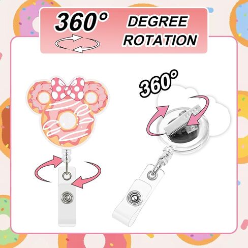 عبوتان من بكرات حامل الشارات القابلة للسحب، مشابك شارة الفأر اللطيفة على شكل كعكة لطلاب المدارس، وممرضات الأطفال، وبطاقات تعريف الاسم للمساعد الطبي in Kuwait