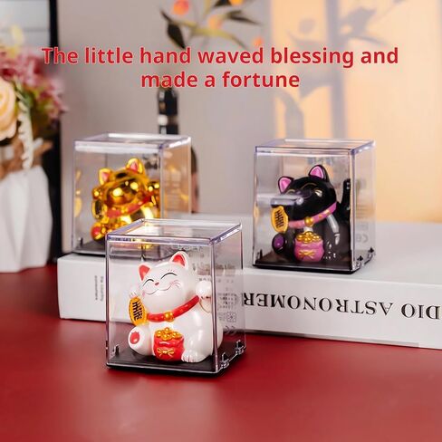 Lucky Cat Waving Arm – Traditional Chinese Feng Shui Maneki Neko, for Car, Business Premises, Offices, and House – an Auspicious Charm for Good Fortune and Luck(White) in Saudi Arabia