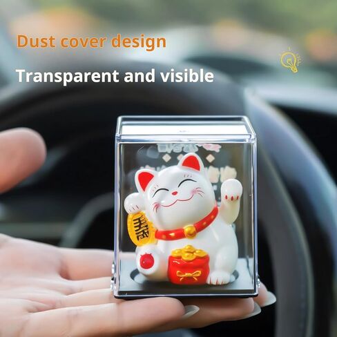 Lucky Cat Waving Arm – Traditional Chinese Feng Shui Maneki Neko, for Car, Business Premises, Offices, and House – an Auspicious Charm for Good Fortune and Luck(White) in Saudi Arabia