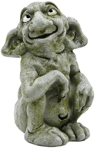 Acxico قطعة واحدة من منحوتة Gargoyle القوطية - تمثال ترول من الراتنج، مظهر يشبه الحجر، زينة ديكور المنزل والحديقة، مثالية للهالوين والمهرجانات، مناسبة للحديقة الخارجية والعرض الداخلي in Saudi Arabia