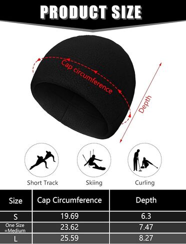 SATINIOR 4 Pieces Cotton Skull Caps for Men Women Fleece Beanies Hat Warm Soft Polar Beanie Hat Thick Windproof Winter (S,Black, Khaki, Navy Blue, Grey) in Saudi Arabia