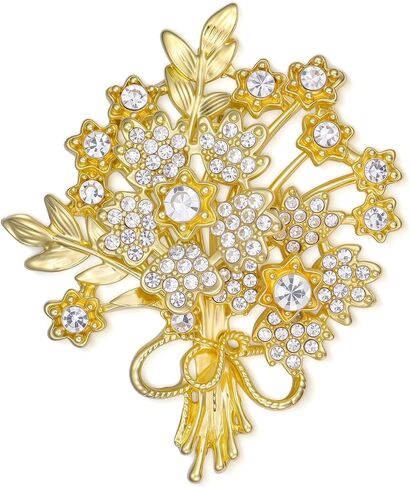 زهرة موضوع بروش دبابيس حجر الراين زهرة دبابيس الملحقات للملابس، هدية عيد ميلاد عيد الميلاد للنساء in Kuwait