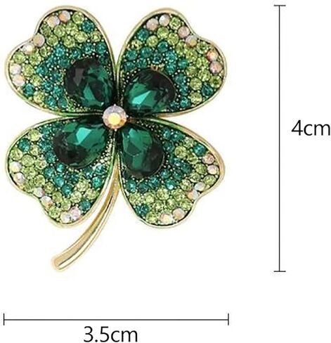 Fashion Rhinestone Clover Brooches Women Clothing Coat Jewelry Party Accessories in Saudi Arabia