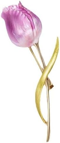 Anmpab Classic Tulip Flower Brooch Alloy Enamel Floral Pin for Women Blazer, Wedding, Prom, Party in Saudi Arabia