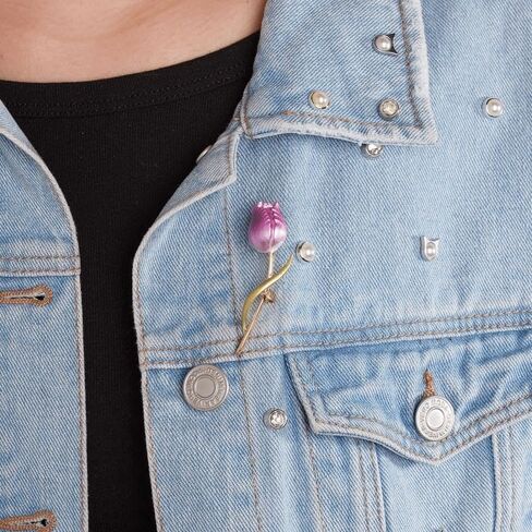 Anmpab Classic Tulip Flower Brooch Alloy Enamel Floral Pin for Women Blazer, Wedding, Prom, Party in Saudi Arabia