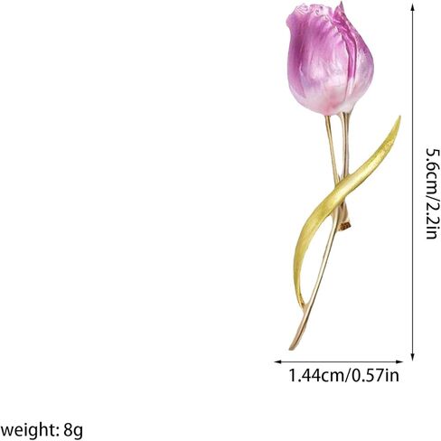 Anmpab Classic Tulip Flower Brooch Alloy Enamel Floral Pin for Women Blazer, Wedding, Prom, Party in Saudi Arabia