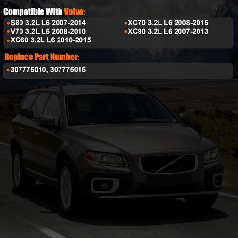 2007-2015 6Pcs Fuel Injectors Compatible for Volvo XC60 2010-2015 XC70 2008-2015 XC90 2007-2014 S80 2007-2014 V70 2008-2010 3.2L L6 Replace 307775010 307775015 in Kuwait