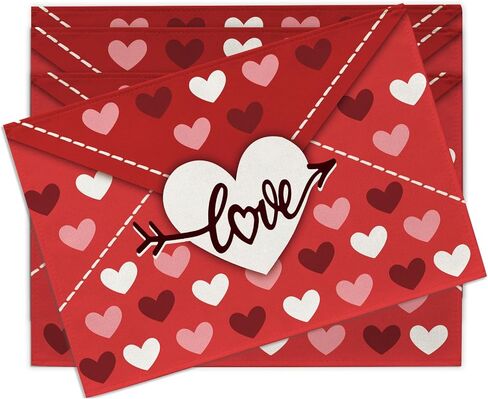 Valentines Day Flamingo Table Runner, Pink Love Hearts Be Mine Kitchen Dining Table Decoration, Anniversary Wedding Burlap Indoor Outdoor Home Decor Party Supply 13 x 72 Inches in Kuwait