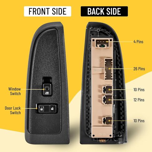 19115820 Front Passenger Window Switch with Dark Gray Bezel Fits for 2003-2006 Chevy Silverado Avalanche GMC Sierra Yukon Cadillac Escalade, Power Button in Kuwait