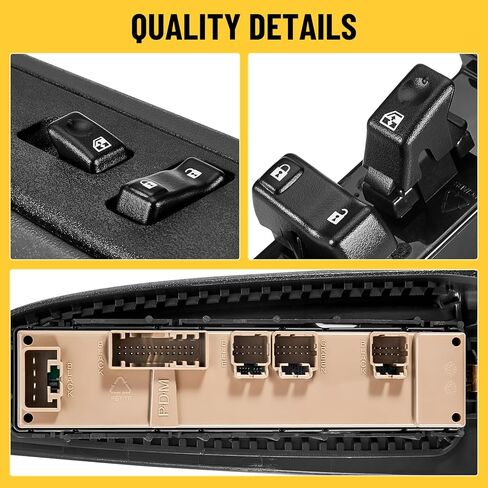 19115820 Front Passenger Window Switch with Dark Gray Bezel Fits for 2003-2006 Chevy Silverado Avalanche GMC Sierra Yukon Cadillac Escalade, Power Button in Kuwait