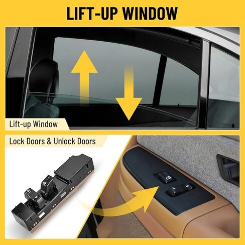 19115820 Front Passenger Window Switch with Dark Gray Bezel Fits for 2003-2006 Chevy Silverado Avalanche GMC Sierra Yukon Cadillac Escalade, Power Button in Kuwait