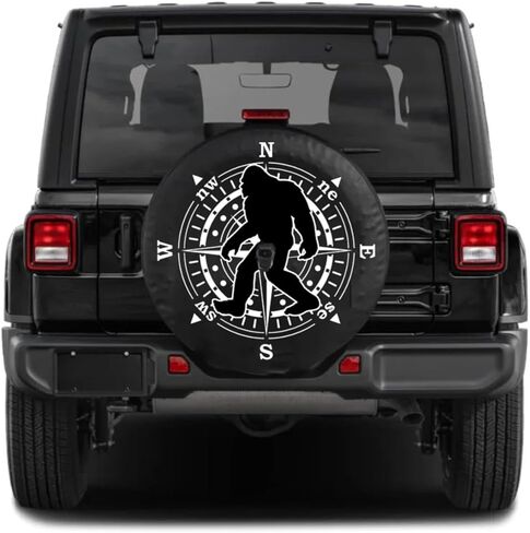 Compass Ross Camping Spare Tire Cover with Backup Camera Hole Leather Wheel Cover for Wrangler JL, Sport & Sahara (2018-2025) in Saudi Arabia