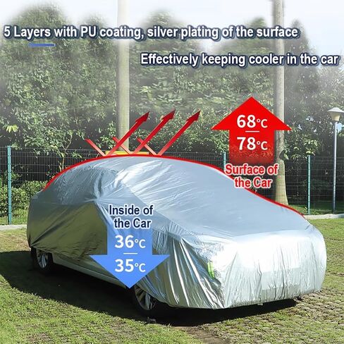 Automatic Car Cover Full Exterior Cover All Weather Waterproof Storage Case Remote Control 5 Layers Outdoor Rain UV Protection Universal Fit (HG-02P, 3L+) in Kuwait