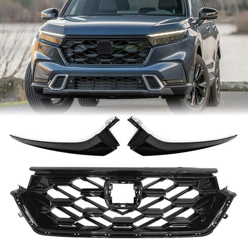 المصد الأمامي مصبغة والمصباح الأمامي صب صالح ل 2023-2024 هوندا CRV CR-V الرياضة الهجين لامع أسود العلوي مصبغة شواء الجمعية ABS in Kuwait