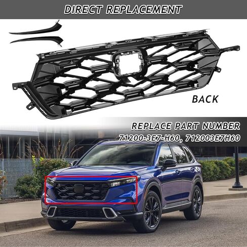 المصد الأمامي مصبغة والمصباح الأمامي صب صالح ل 2023-2024 هوندا CRV CR-V الرياضة الهجين لامع أسود العلوي مصبغة شواء الجمعية ABS in Kuwait