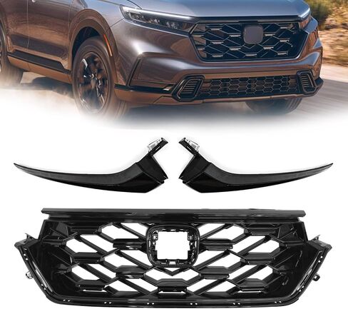 المصد الأمامي مصبغة والمصباح الأمامي صب صالح ل 2023-2024 هوندا CRV CR-V الرياضة الهجين لامع أسود العلوي مصبغة شواء الجمعية ABS in Kuwait