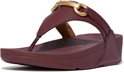 FitFlop Women's Lulu Chunky-Snaffle Leather Toe-Post Sandals Wedge in Kuwait