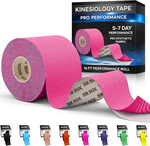 SB SOX Pro Synthetic Kinesiology Tape (Precut & Uncut Options) – Longer Lasting Performance Fabric Option to Our Original Cotton Kinesiology Tape - Also Latex Free, Water Resistant! (Nude - Uncut) in Kuwait