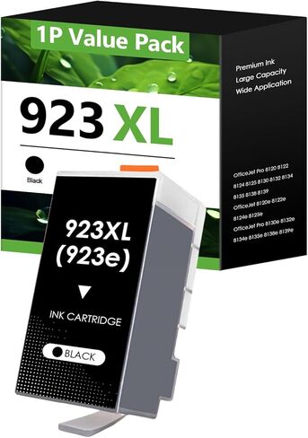 خراطيش حبر 923XL 923e 923 بديلة لخراطيش حبر HP 923XL لطابعة OfficeJet Pro 8130e 8132e 8135e 8138e 8139e 8120 8120e 8125 8130 8135، 1 أسود in Kuwait