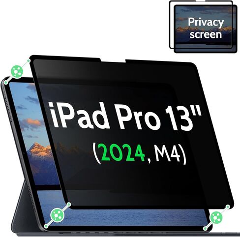 حامي شاشة الخصوصية المغناطيسي 360 ° لـ iPad Pro 13 Inch 7th (2024 ، M4) Case Blue Light Blocker Filter anti-glare ، دعم فيلم Apple Pencil-A2925 / A2926 / A3007 in Kuwait