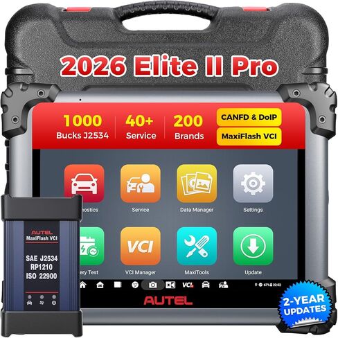 Autel Scanner MaxiSys Elite 2 Pro: 2026 Elite II Pro مع تحديث لمدة عامين، أداة J2534 مثل MS Ultra Lite MS909 S2 MS919 Up of MS908S PRO II، 40+ خدمة، 3K+ اختبار نشط، DOIP CANFD، محرك ذكي in Saudi Arabia