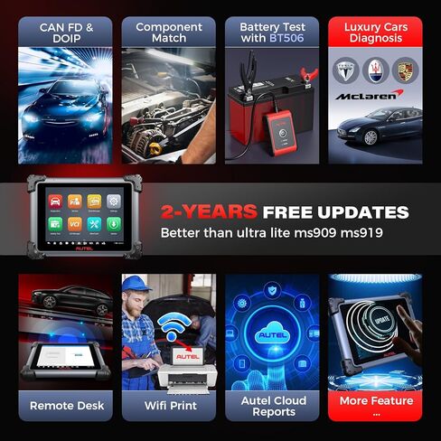 Autel Scanner MaxiSys Elite 2 Pro: 2026 Elite II Pro مع تحديث لمدة عامين، أداة J2534 مثل MS Ultra Lite MS909 S2 MS919 Up of MS908S PRO II، 40+ خدمة، 3K+ اختبار نشط، DOIP CANFD، محرك ذكي in Saudi Arabia